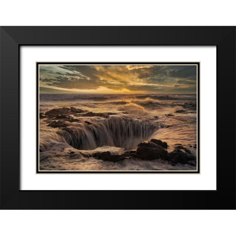 Thors Well Black Modern Wood Framed Art Print with Double Matting by Langager, Ron