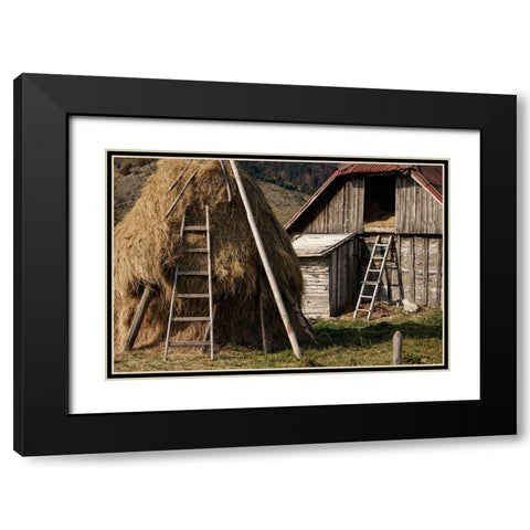 Rural Black Modern Wood Framed Art Print with Double Matting by Jo, Madeline