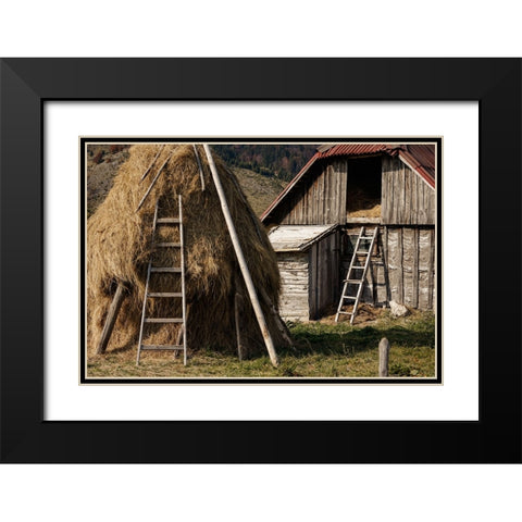 Rural Black Modern Wood Framed Art Print with Double Matting by Jo, Madeline