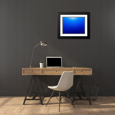 Into The Blue Black Modern Wood Framed Art Print with Double Matting by Melesan, Serge