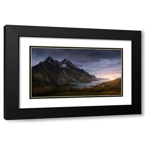 The Fjord Black Modern Wood Framed Art Print with Double Matting by Mathur, Sandeep