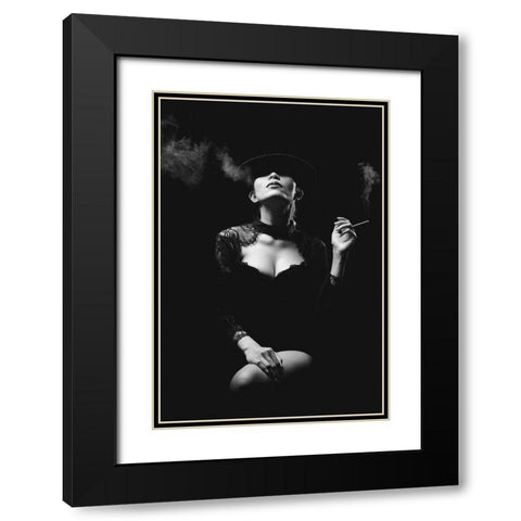 Sexy Lady 2 Black Modern Wood Framed Art Print with Double Matting by Kisworo, Sebastian