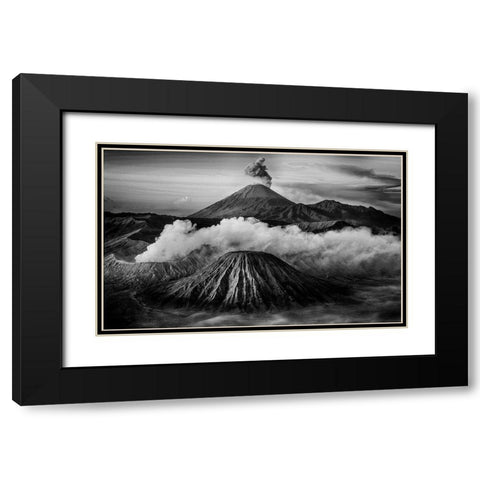 Mt Bromo Black Modern Wood Framed Art Print with Double Matting by Muliani Hartojo, Angela