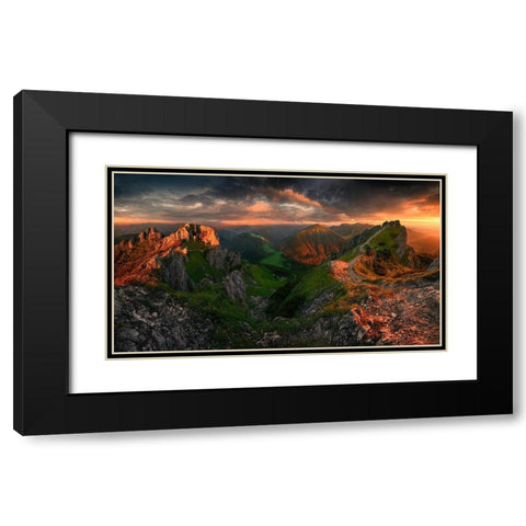 Untitled Black Modern Wood Framed Art Print with Double Matting by Rojek, Tomasz