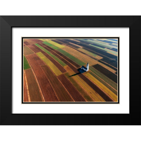 Soraiko Fields Black Modern Wood Framed Art Print with Double Matting by Kravanja, Jure