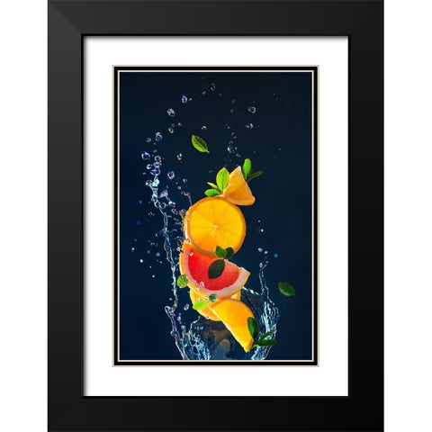 Summer Drinks Black Modern Wood Framed Art Print with Double Matting by Belenko, Dina