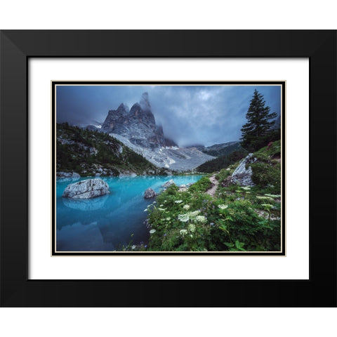 Veneto - Lago Di Sorapis Panorama Black Modern Wood Framed Art Print with Double Matting by Claude Castor, Jean
