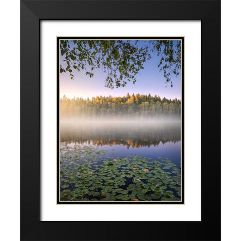 Calm Summer Night Black Modern Wood Framed Art Print with Double Matting by Lindsten, Christian