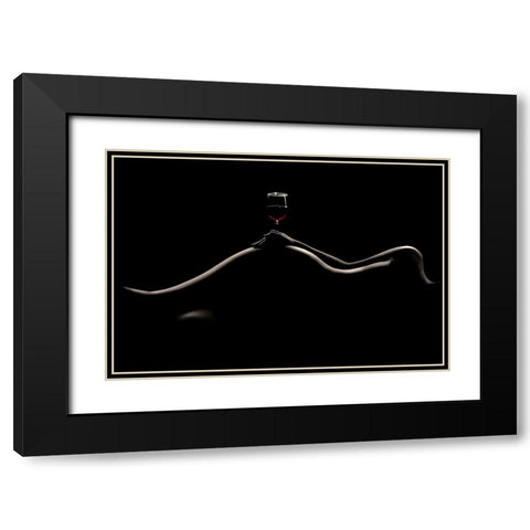 Bodyscape: Wine Tasting Black Modern Wood Framed Art Print with Double Matting by Sungkono, Heru