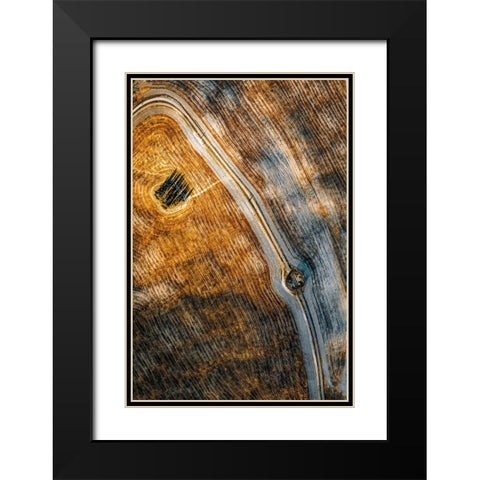 Series Tuscany - Lines And Curves Black Modern Wood Framed Art Print with Double Matting by Chiriaco, Carmine