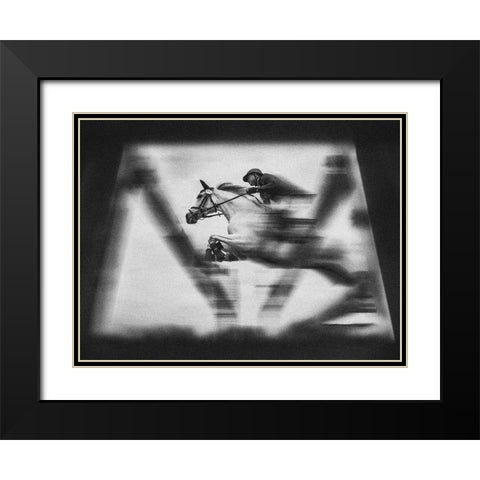 Jump Black Modern Wood Framed Art Print with Double Matting by Bunjamin, Antonyus