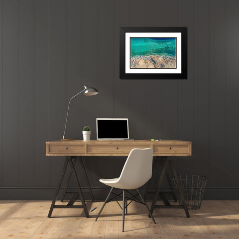 Papa Garang Fishing Village Black Modern Wood Framed Art Print with Double Matting by Masrie, Muslianshah