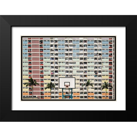 The Hoop Black Modern Wood Framed Art Print with Double Matting by Abdualhameid, Fahad