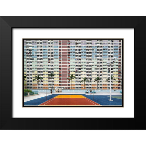 Choi Hung Estate Black Modern Wood Framed Art Print with Double Matting by Abdualhameid, Fahad