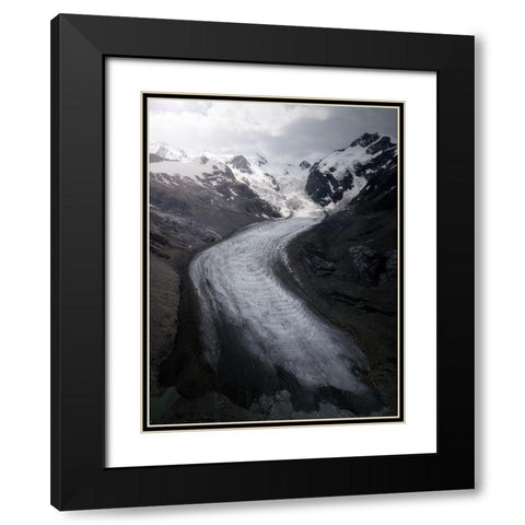 Swiss Ice Black Modern Wood Framed Art Print with Double Matting by Tavani, Francesco
