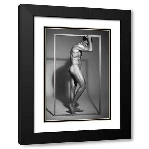 Male15 Black Modern Wood Framed Art Print with Double Matting by QYun