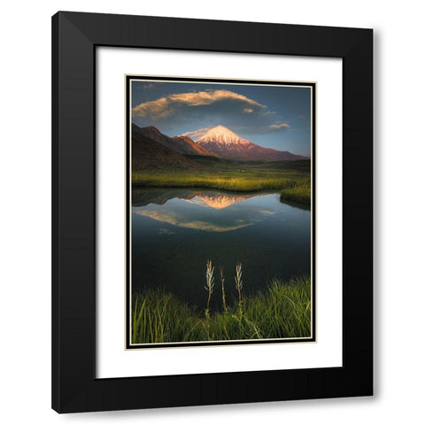 Gods Hand On Mount Damavand Black Modern Wood Framed Art Print with Double Matting by Behzad, Majid