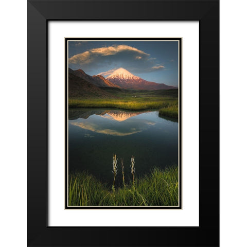 Gods Hand On Mount Damavand Black Modern Wood Framed Art Print with Double Matting by Behzad, Majid