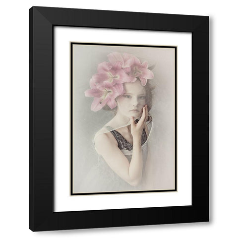 Mystery Girl Black Modern Wood Framed Art Print with Double Matting by Kayen-Mouthaan, Carola