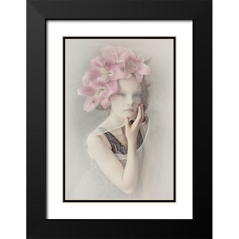 Mystery Girl Black Modern Wood Framed Art Print with Double Matting by Kayen-Mouthaan, Carola