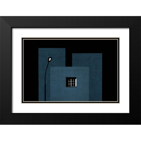Composition With Window And Street Lamp Black Modern Wood Framed Art Print with Double Matting by Schuster, Inge