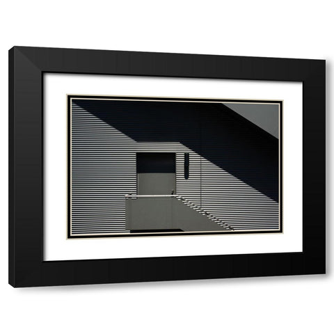 Screens Black Modern Wood Framed Art Print with Double Matting by Marcel, Streiff