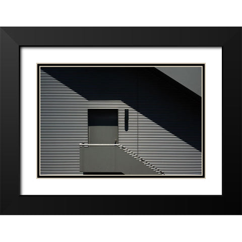 Screens Black Modern Wood Framed Art Print with Double Matting by Marcel, Streiff