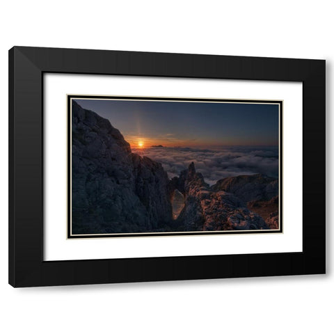 Arco En Picos Black Modern Wood Framed Art Print with Double Matting by Gonzalez, Carlos