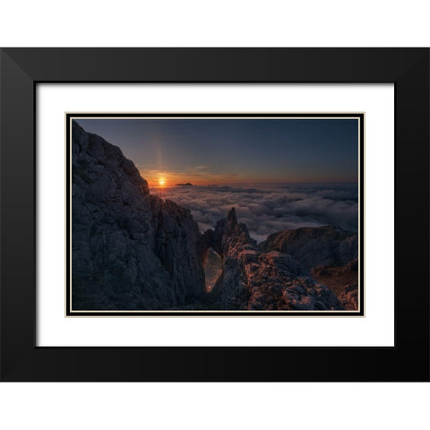Arco En Picos Black Modern Wood Framed Art Print with Double Matting by Gonzalez, Carlos