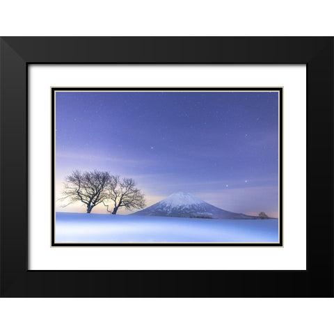 Blue Fantasy Black Modern Wood Framed Art Print with Double Matting by Mitsuhiko, Kamada