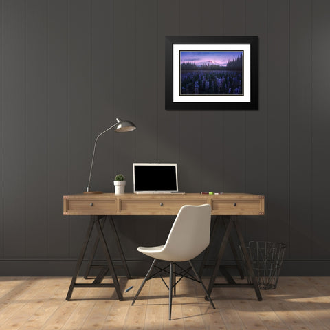Adams Lupine Black Modern Wood Framed Art Print with Double Matting by Bandyopadhyay, Atanu
