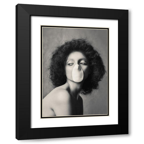 La Scapigliata Black Modern Wood Framed Art Print with Double Matting by Naderi, Peyman
