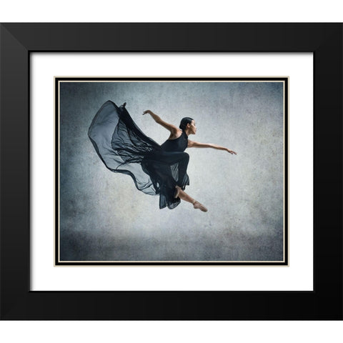 Flying Black Modern Wood Framed Art Print with Double Matting by Li, Rob