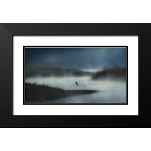 In The River Fog Black Modern Wood Framed Art Print with Double Matting by Yamashita, Takafumi