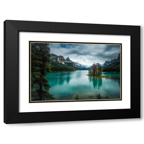 Spirit Island Black Modern Wood Framed Art Print with Double Matting by Zhao, Alex