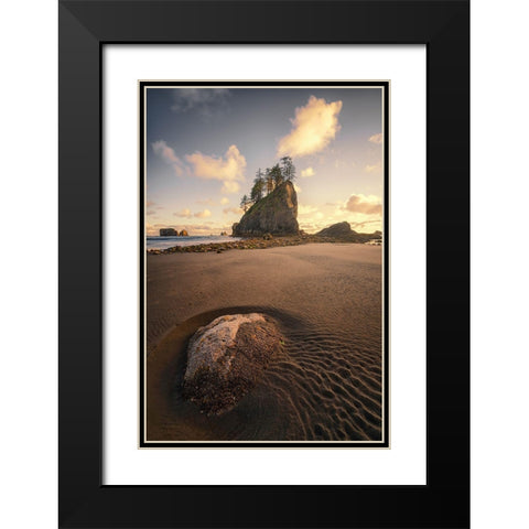 Water Trails Black Modern Wood Framed Art Print with Double Matting by Gamito, Clara