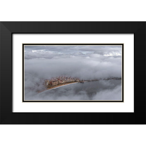 From The Other Dimension Black Modern Wood Framed Art Print with Double Matting by Quiros, Jorge