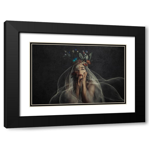 Fake Bride Black Modern Wood Framed Art Print with Double Matting by Abdillah, Djayent