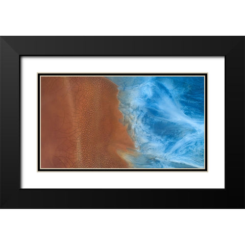 Clash Black Modern Wood Framed Art Print with Double Matting by Xu, Mei