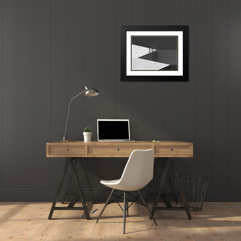 Rooftop Shadows Black Modern Wood Framed Art Print with Double Matting by Hammer, Jacqueline