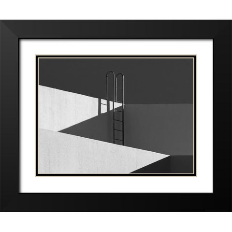 Rooftop Shadows Black Modern Wood Framed Art Print with Double Matting by Hammer, Jacqueline