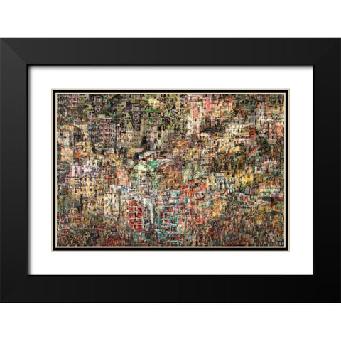 Riomaggiore Black Modern Wood Framed Art Print with Double Matting by Hawerkamp, Hans-Wolfgang