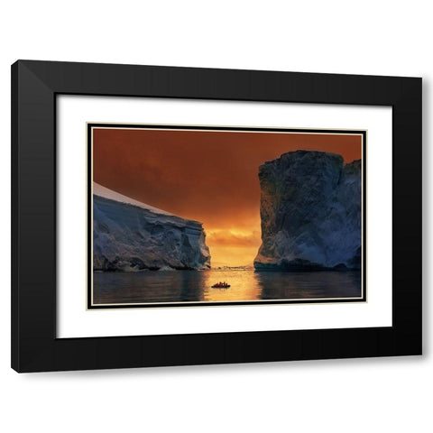Antarctic Fire Gate Black Modern Wood Framed Art Print with Double Matting by Cai, James