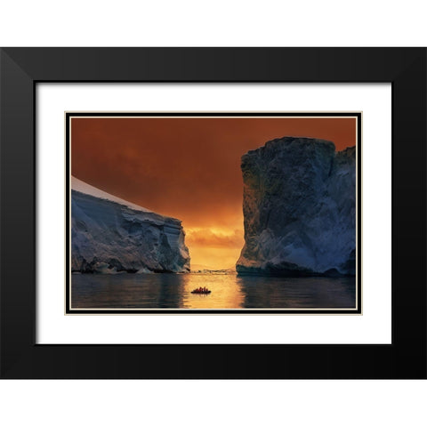 Antarctic Fire Gate Black Modern Wood Framed Art Print with Double Matting by Cai, James