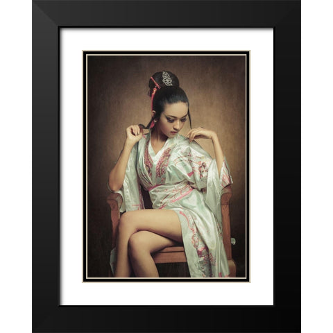 The Story Of Geisha : Fantasize Black Modern Wood Framed Art Print with Double Matting by Abdillah, Djayent