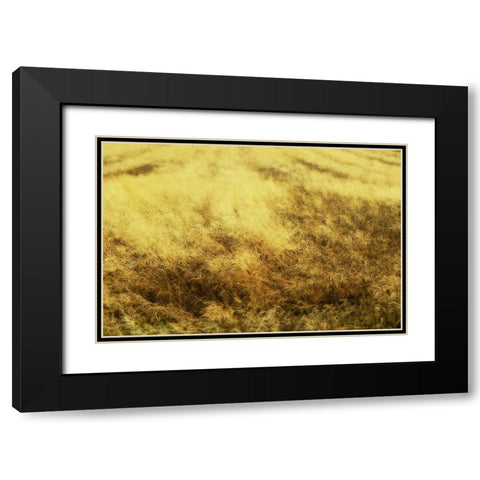 Golden Waves Black Modern Wood Framed Art Print with Double Matting by Kravanja, Jure
