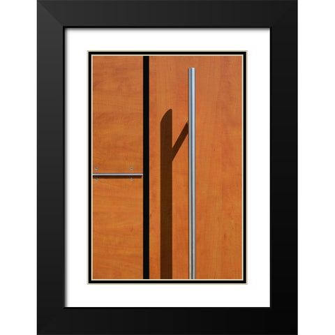 Shadow On The Door Black Modern Wood Framed Art Print with Double Matting by Endermann, Rolf