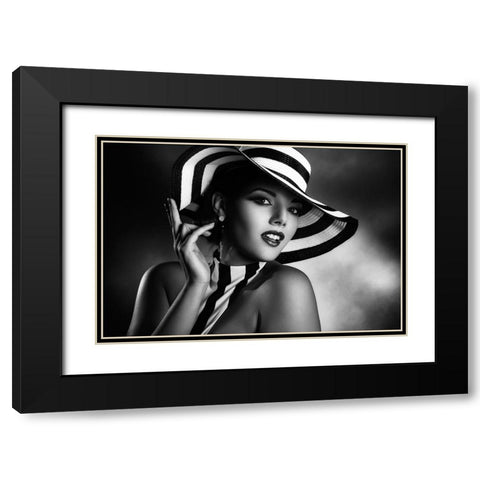 Blackandwhite Black Modern Wood Framed Art Print with Double Matting by Tambe, Peppe
