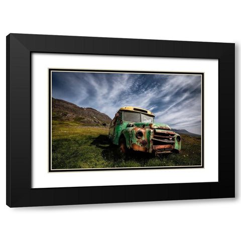 Old Green Black Modern Wood Framed Art Print with Double Matting by H. Ingibergsson, Torsteinn
