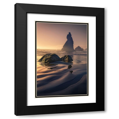 The Wizards Hat And The Howling Dog Black Modern Wood Framed Art Print with Double Matting by Bandyopadhyay, Atanu